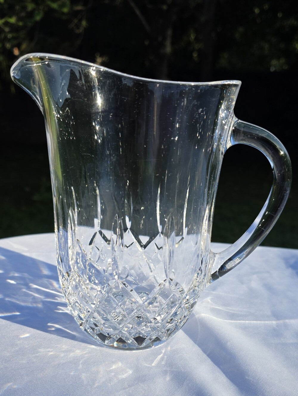 Vintage Elegant Cut Crystal Glass Pitcher – Lismore Style | Nice Ring